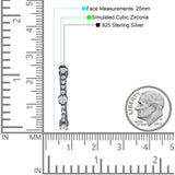 Round Cubic Zirconia Huggie Hoop Earring 925 Sterling Silver