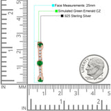 Round Cubic Zirconia Huggie Hoop Earring 925 Sterling Silver