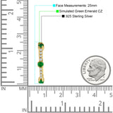 Round Cubic Zirconia Huggie Hoop Earring 925 Sterling Silver