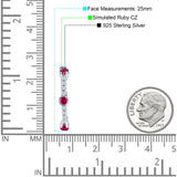 Round Cubic Zirconia Huggie Hoop Earring 925 Sterling Silver