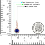 Round Halo Drop Dangle Hoop Earring Cubic Zirconia 925 Sterling Silver