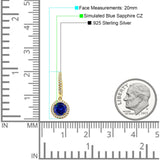 Round Halo Drop Dangle Hoop Earring Cubic Zirconia 925 Sterling Silver