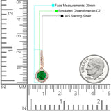 Round Halo Drop Dangle Hoop Earring Cubic Zirconia 925 Sterling Silver