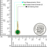 Round Halo Drop Dangle Hoop Earring Cubic Zirconia 925 Sterling Silver
