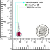 Round Halo Drop Dangle Hoop Earring Cubic Zirconia 925 Sterling Silver