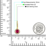 Round Halo Drop Dangle Hoop Earring Cubic Zirconia 925 Sterling Silver