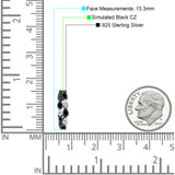 Pear Teardrop Cubic Zirconia Huggie Hoop Earring 925 Sterling Silver