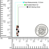 Pear Teardrop Cubic Zirconia Huggie Hoop Earring 925 Sterling Silver