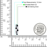 Pear Teardrop Cubic Zirconia Huggie Hoop Earring 925 Sterling Silver