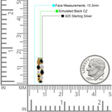 Pear Teardrop Cubic Zirconia Huggie Hoop Earring 925 Sterling Silver