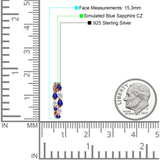 Pear Teardrop Cubic Zirconia Huggie Hoop Earring 925 Sterling Silver