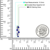 Pear Teardrop Cubic Zirconia Huggie Hoop Earring 925 Sterling Silver