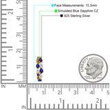 Pear Teardrop Cubic Zirconia Huggie Hoop Earring 925 Sterling Silver