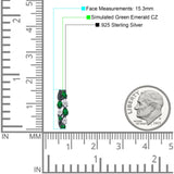 Pear Teardrop Cubic Zirconia Huggie Hoop Earring 925 Sterling Silver