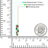 Pear Teardrop Cubic Zirconia Huggie Hoop Earring 925 Sterling Silver