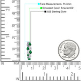 Pear Teardrop Cubic Zirconia Huggie Hoop Earring 925 Sterling Silver