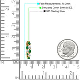 Pear Teardrop Cubic Zirconia Huggie Hoop Earring 925 Sterling Silver