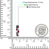 Pear Teardrop Cubic Zirconia Huggie Hoop Earring 925 Sterling Silver