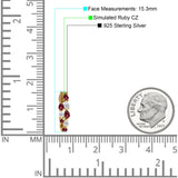 Pear Teardrop Cubic Zirconia Huggie Hoop Earring 925 Sterling Silver