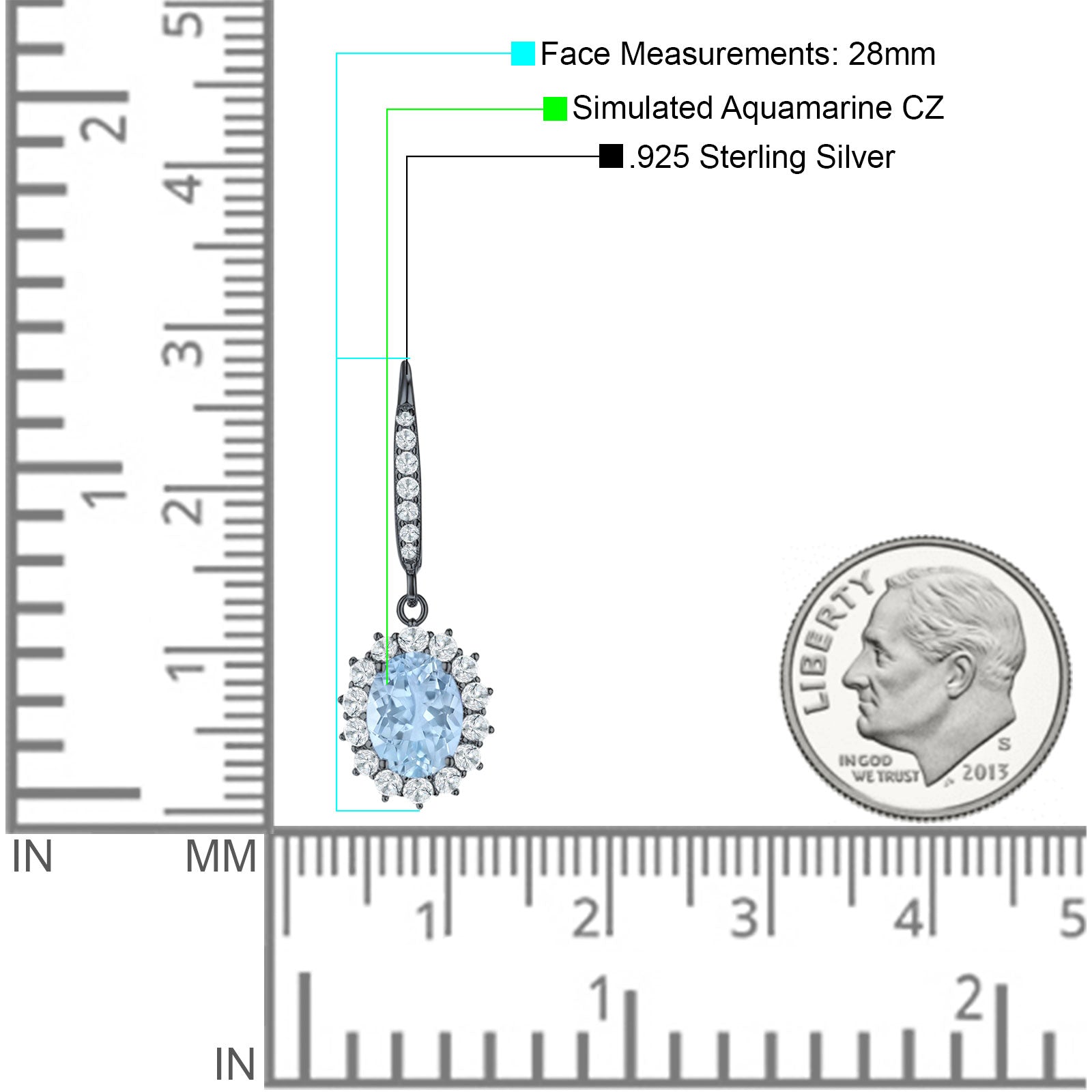 Oval Halo Flower Drop Dangle Leverback Earring Cubic Zirconia 925 Sterling Silver