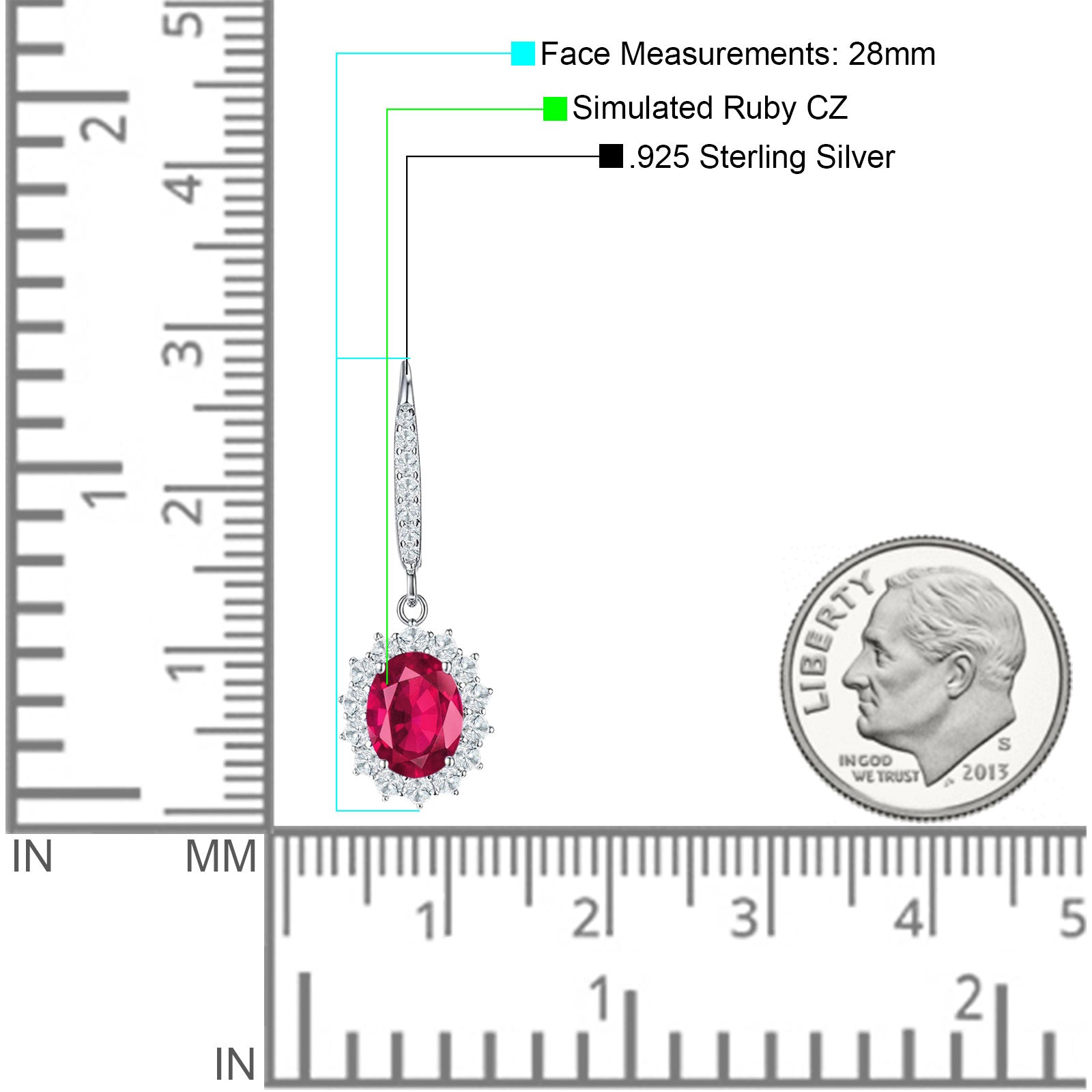 Oval Halo Flower Drop Dangle Leverback Earring Cubic Zirconia 925 Sterling Silver