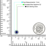 Round Halo Stud Earring Cubic Zirconia 925 Sterling Silver