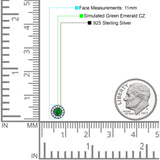 Round Halo Stud Earring Cubic Zirconia 925 Sterling Silver