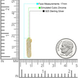 Half Circle Earrings Cubic Zirconia Cluster Stud 925 Sterling Silver