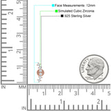 Six Stone Climber Stud Earring Cubic Zirconia 925 Sterling Silver
