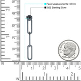 Paperclip Link Chain Interlocking Oblong Stud Earring 925 Sterling Silver