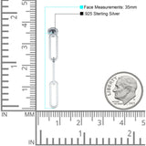 Paperclip Link Chain Interlocking Oblong Stud Earring 925 Sterling Silver