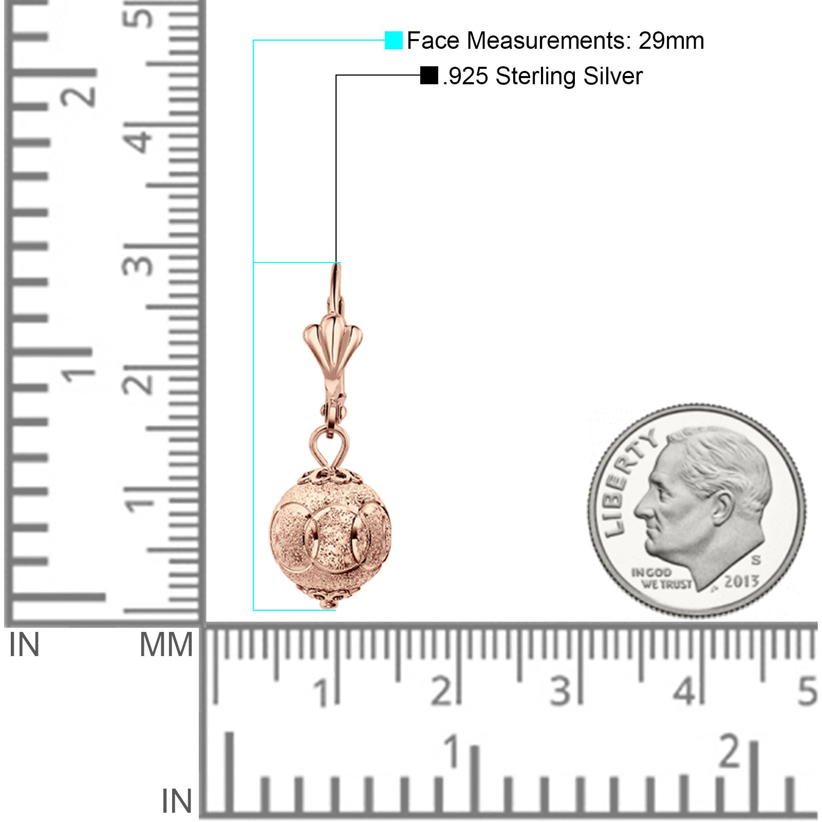 Round Diamond Cut Dangling Ball Leverback Earrings 925 Sterling Silver