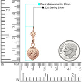 Round Diamond Cut Dangling Ball Leverback Earrings 925 Sterling Silver