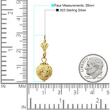 Round Diamond Cut Dangling Ball Leverback Earrings 925 Sterling Silver