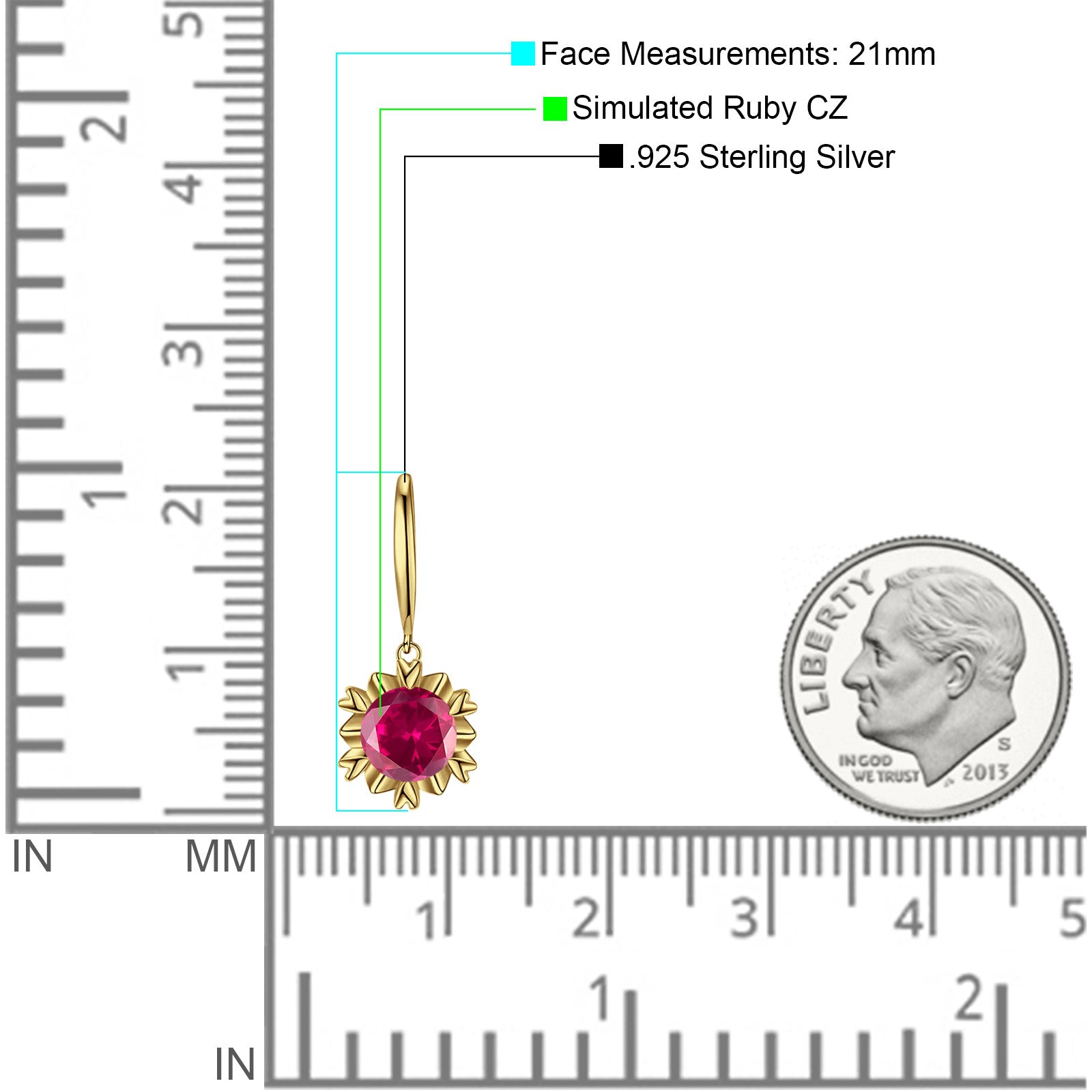 Round Cubic Zirconia Flower Heart Designer Fishhook Earring 925 Sterling Silver