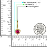 Round Cubic Zirconia Flower Heart Designer Fishhook Earring 925 Sterling Silver