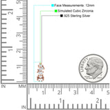 Zig Zag Pear Round Baguette Mixstone Hoop Earring Cubic Zirconia 925 Sterling Silver