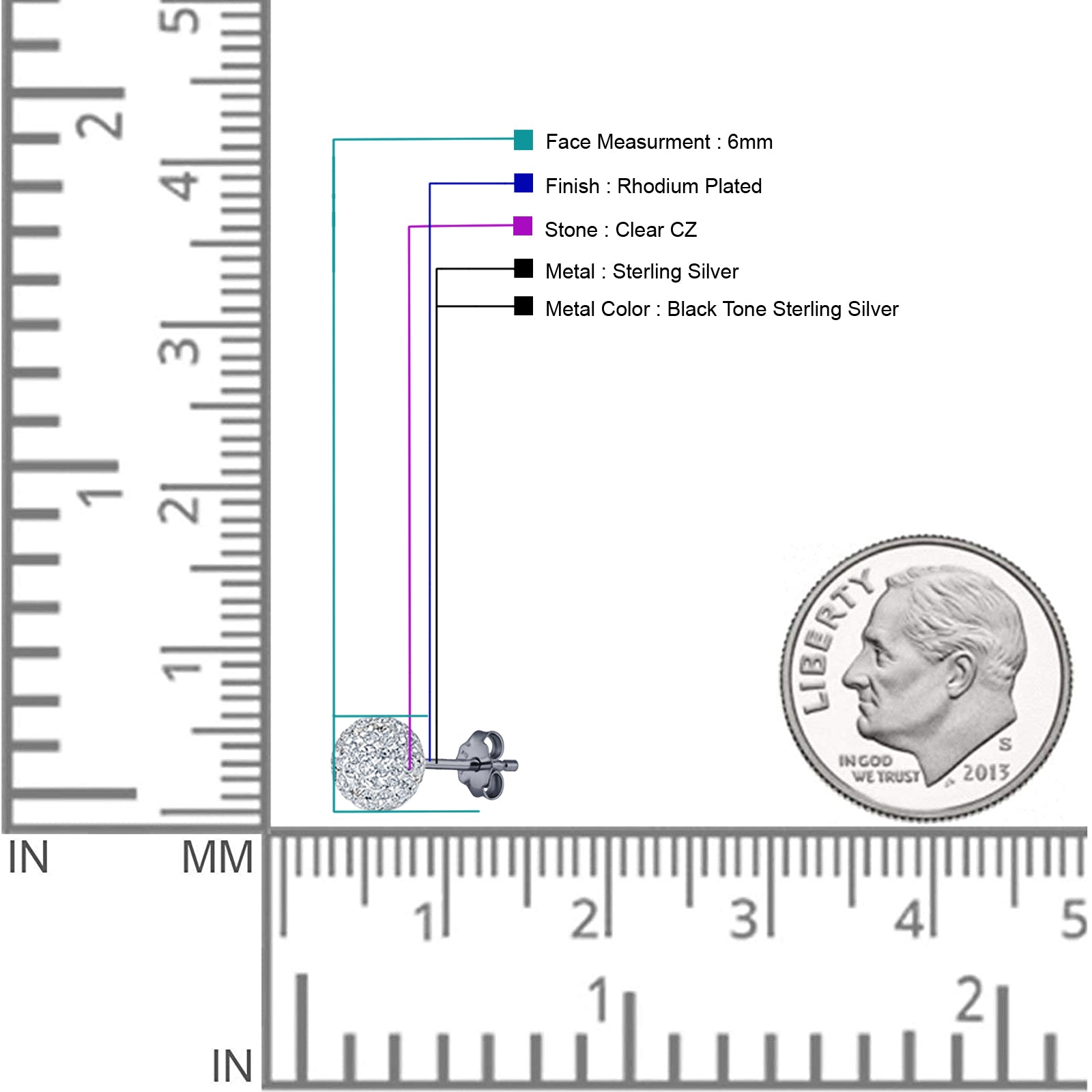 Full Ball Stud Earring