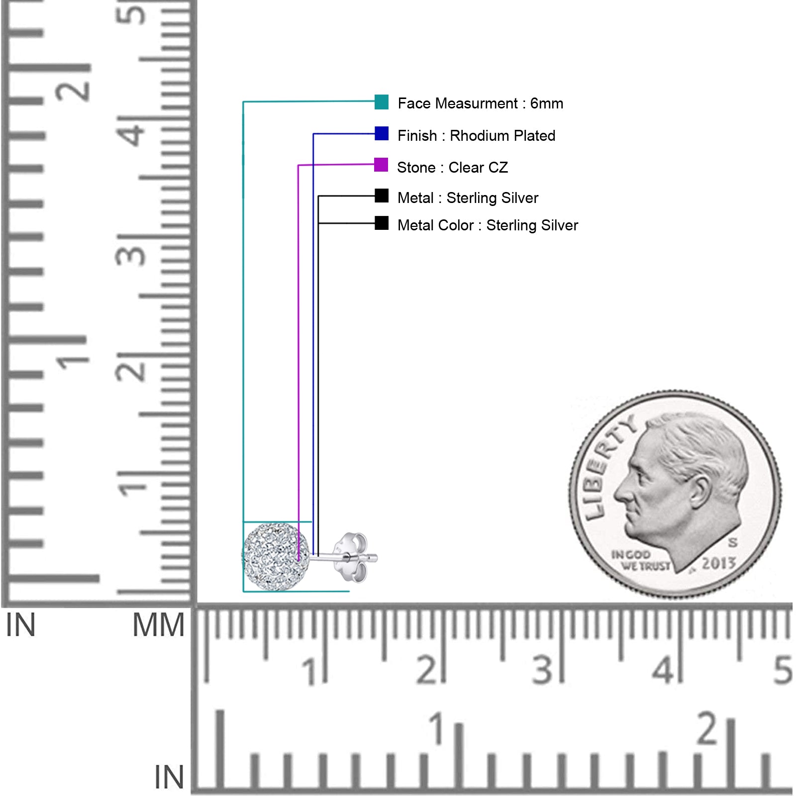 Full Ball Stud Earring