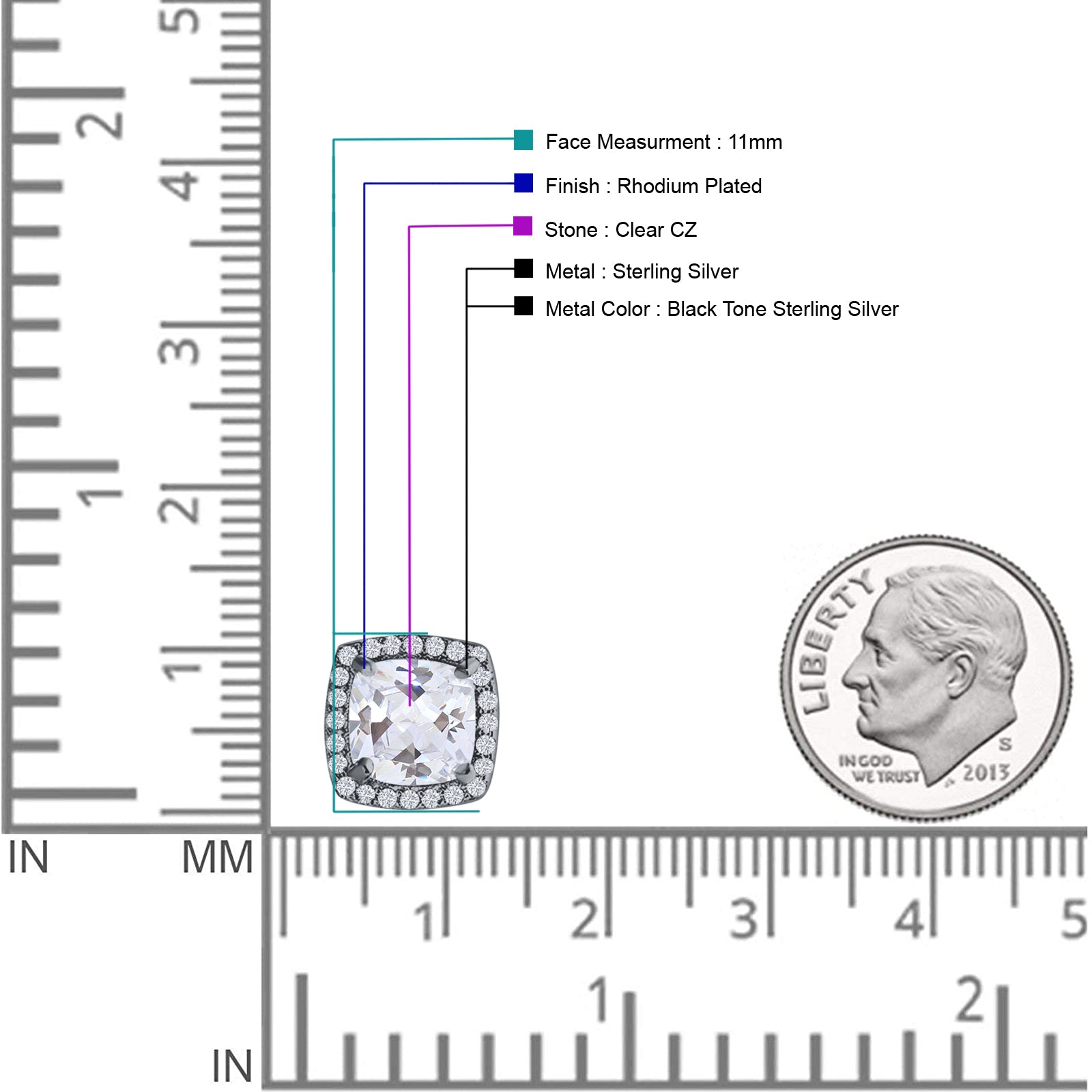 Cushion Cut Stud Earrings