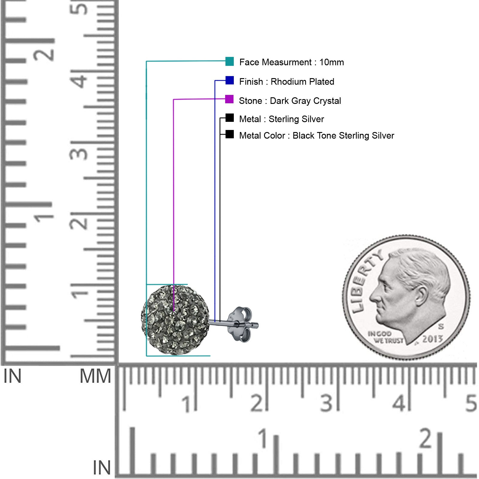 Full Ball Stud Earring