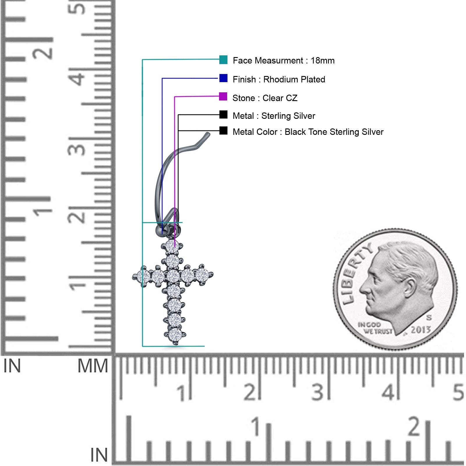 Cross Fishhook Earring