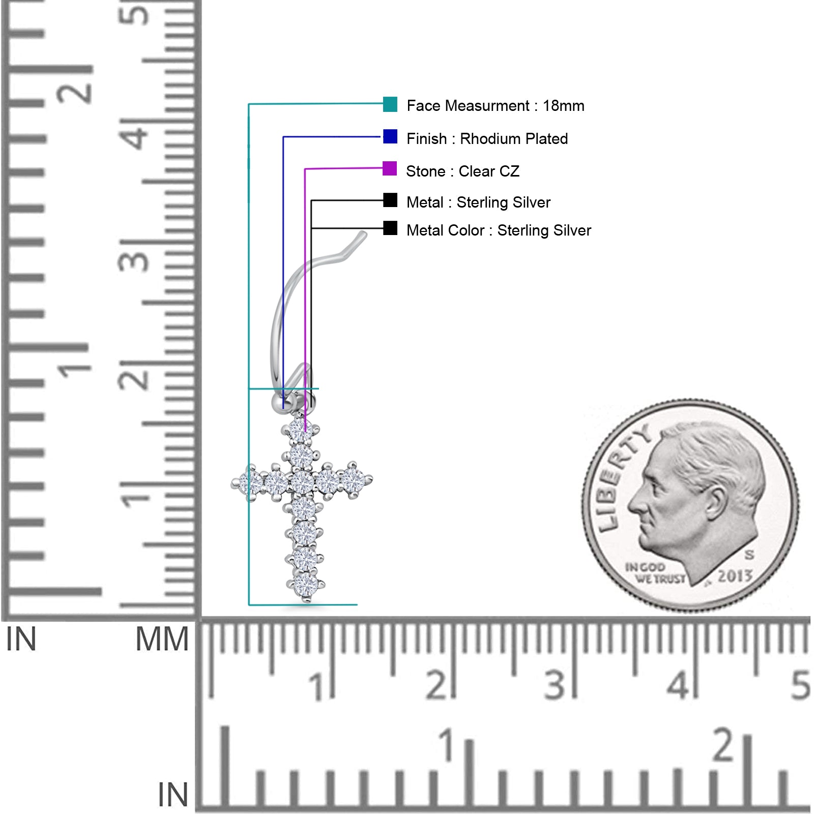 Cross Fishhook Earring
