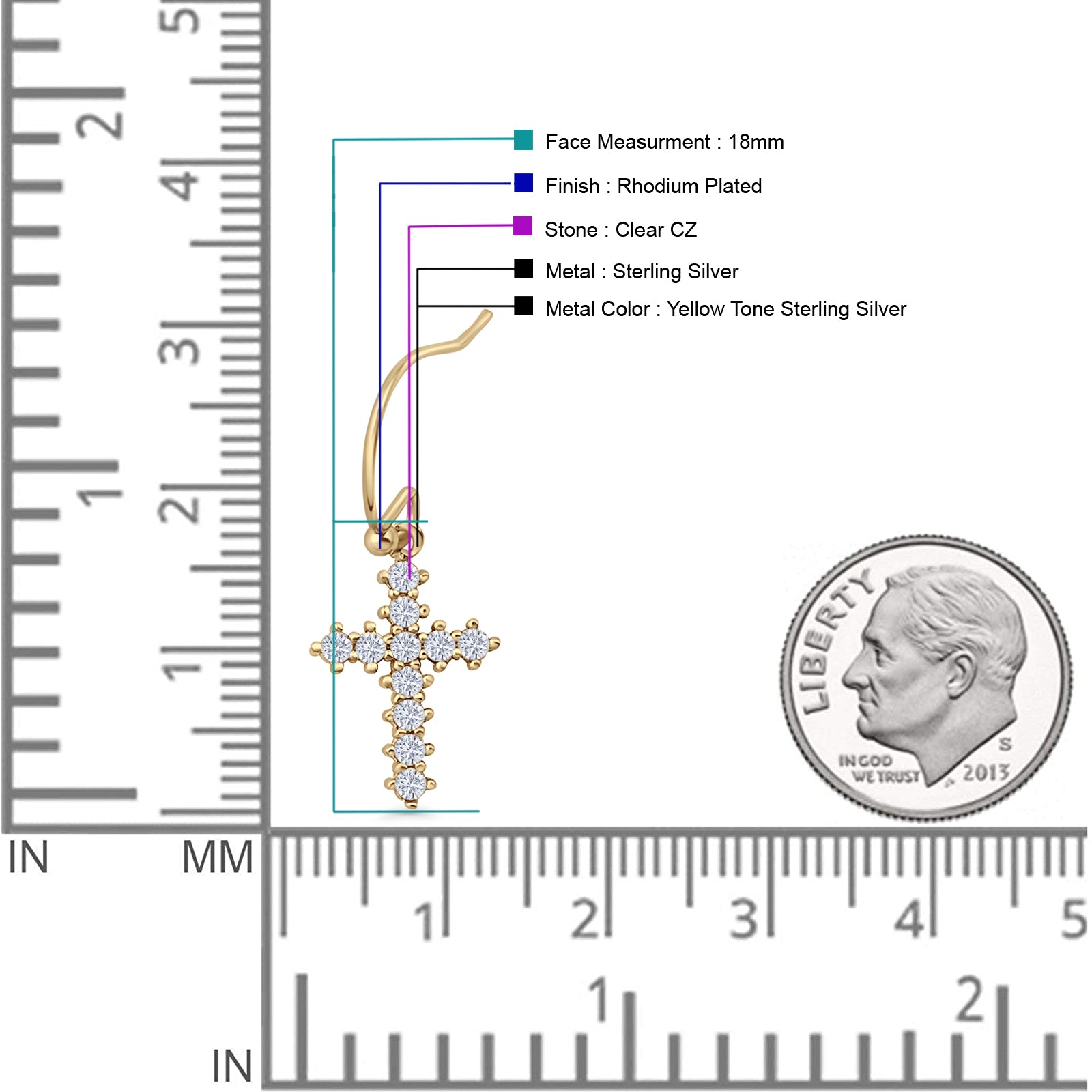 Cross Fishhook Earring