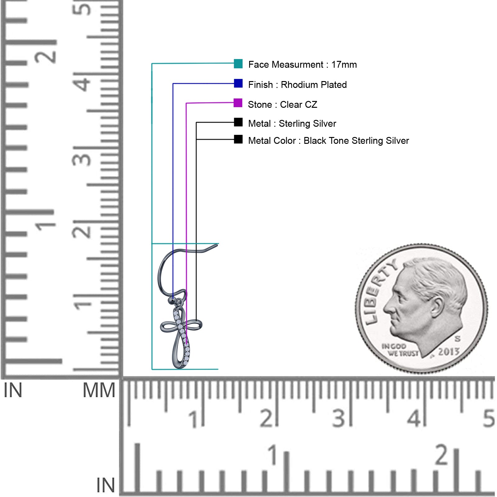 Cross Fishhook Earring