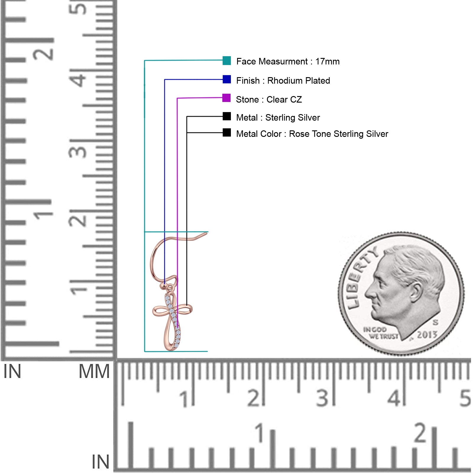 Cross Fishhook Earring
