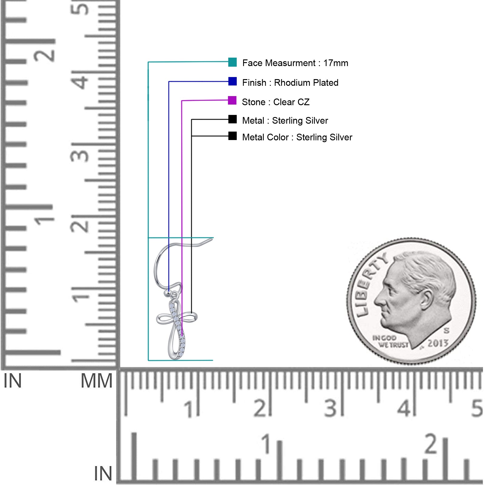 Cross Fishhook Earring