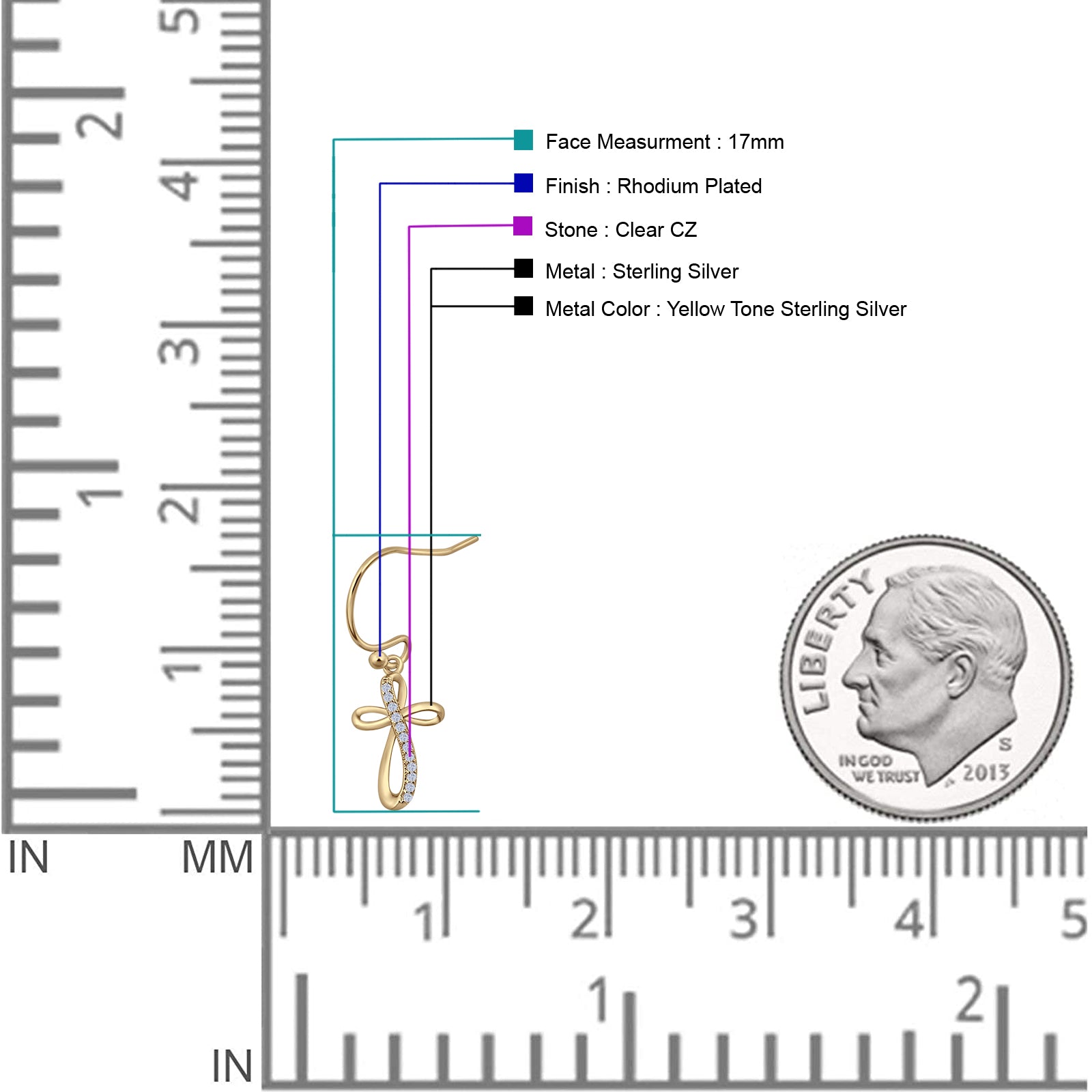 Cross Fishhook Earring