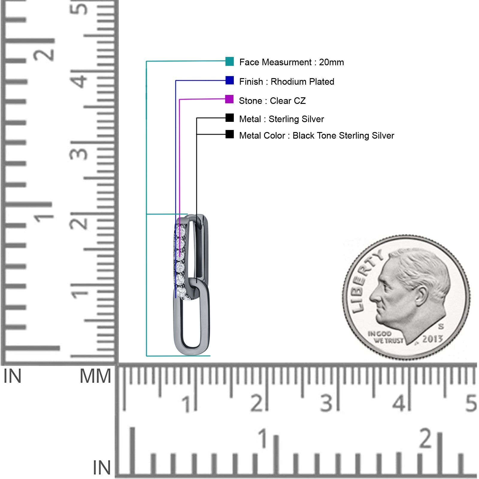 Paperclip Dangle Drop Hoop Earring