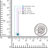 Eyelashes Eye Stud Earring 4.8mm Lab Created Opal Oxidized 925 Sterling Silver